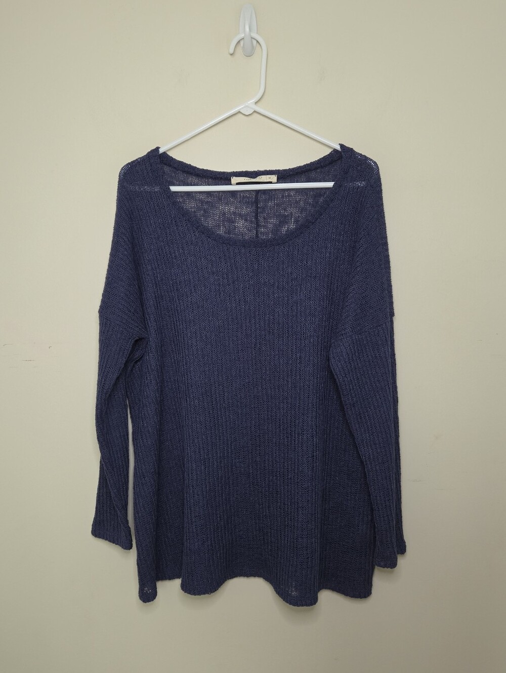 Women's Rokoko By Dazz Navy Blue Open Knit Lightweight Sweater Sz Med